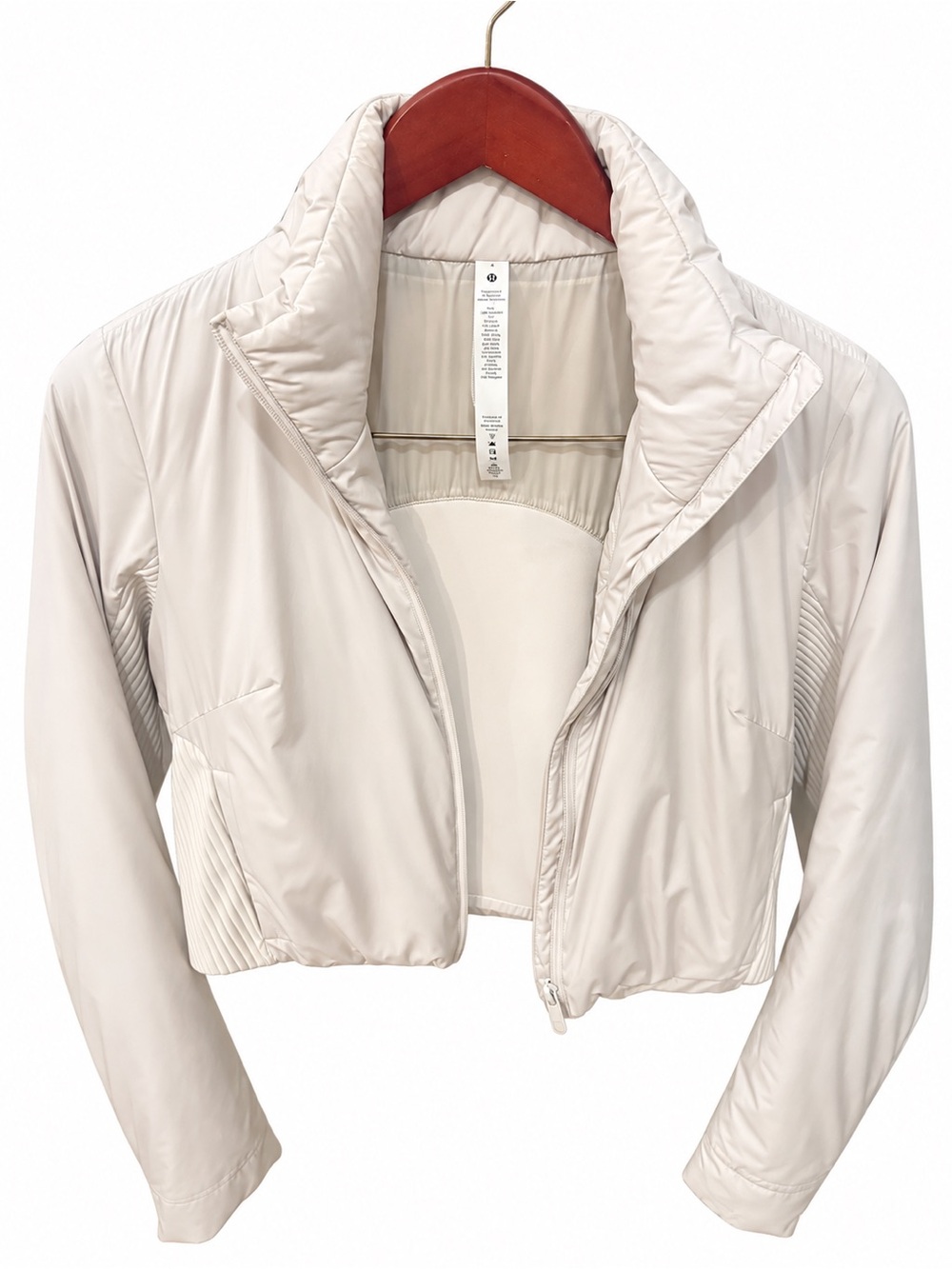 lululemon athletica Light Beige Cropped Puffer Jacket